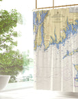 Sakonnet River to Buzzards Bay Nautical Chart Shower Curtain