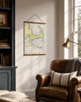 Cape Cod & The Islands (Nantuket & Martha's VIneyard) Vintage Nautical Chart Fabric Scroll