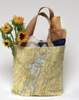 Wiscasset/ Sheepscot River Vintage Nautical Chart Tote