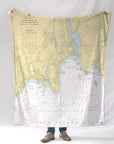 Niantic River, CT. Nautical Chart Blanket