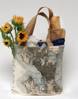 Seattle WA - Elliott Bay Vintage Map Tote