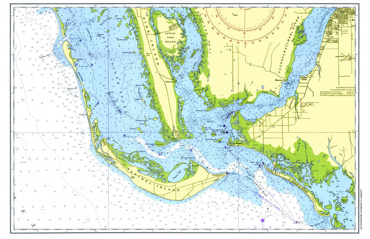 Sanibel / Captiva Chart Placemats, set of 4