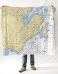 Marblehead and Swampscott, MANautical Chart Blanket