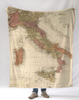 Italy Vintage Map Blanket
