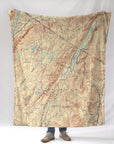 Greenwood Lake, NY Vintage Topo Map Blanket
