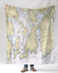 North East Narragansett Bay, Vintage Nautical chart 1973 Blanket