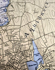 Aquidneck Island Nautical Chart Quick Dry Towel