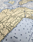 Aquidneck Island Nautical Chart Quick Dry Towel