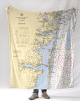 Island Heights, Seaside Park,NJ Vintage Nautical Chart Blanket