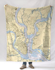Charleston Harbor Chart Blanket
