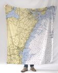 Exeter MA - Vintage Nautical Chart, 1958 Blanket