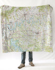 Old Hickory Lake Vintage Topo Blanket