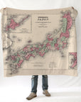 Vintage Map of Japan Blanket
