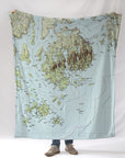 Bar Harbor, Acadia National Park, ME- MDI Topo Map Blanket