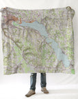Chautauqua Lake, NY Vintage Map, modern Topo Blanket