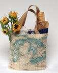 Lake Huron, Erie, Michigan Vintage Map Tote