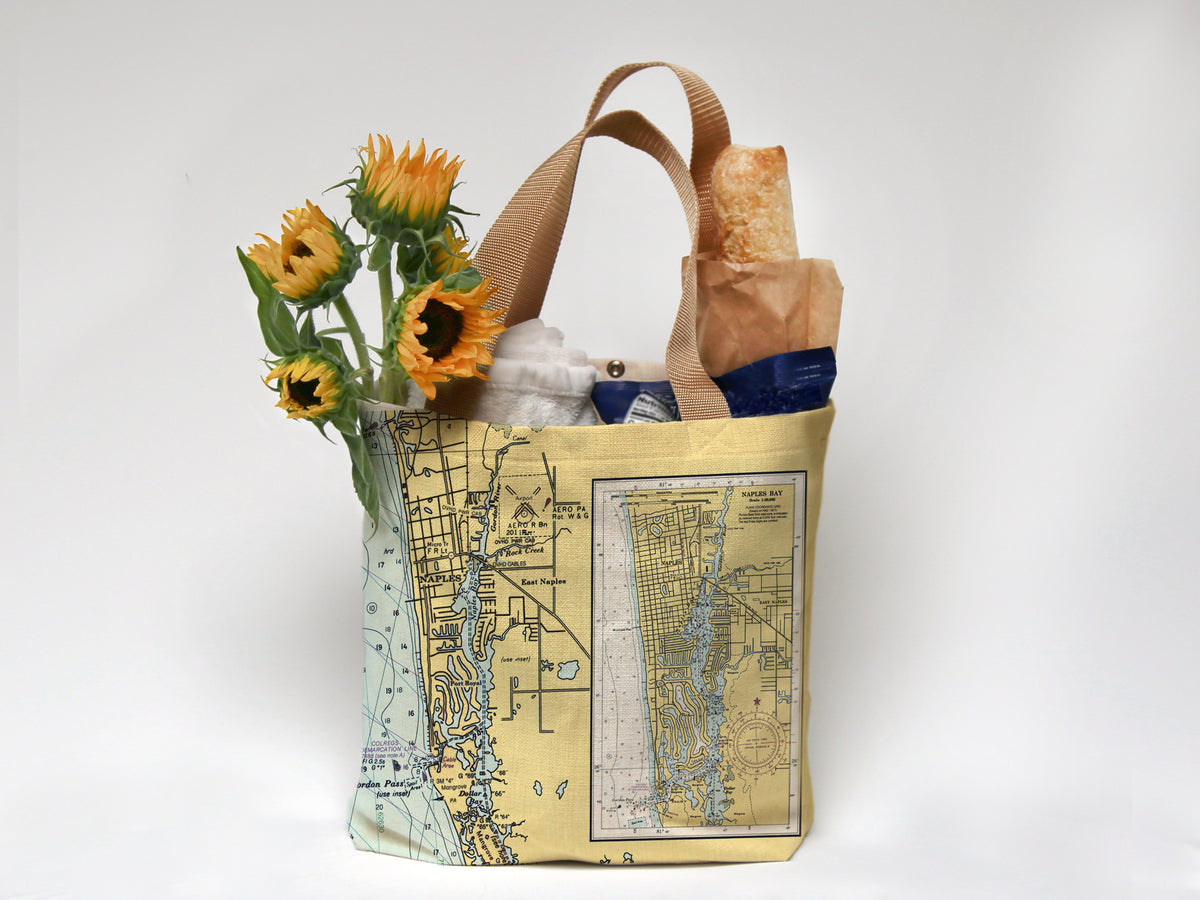 Naples Nautical Chart Tote Maritime Tribes USA
