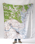 Amesbury - Newburyport MA Vintage Map Blanket