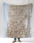 Oregon Coast Vintage Map Blanket