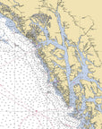 Baranof Island , AK Nautical Chart Shower Curtain
