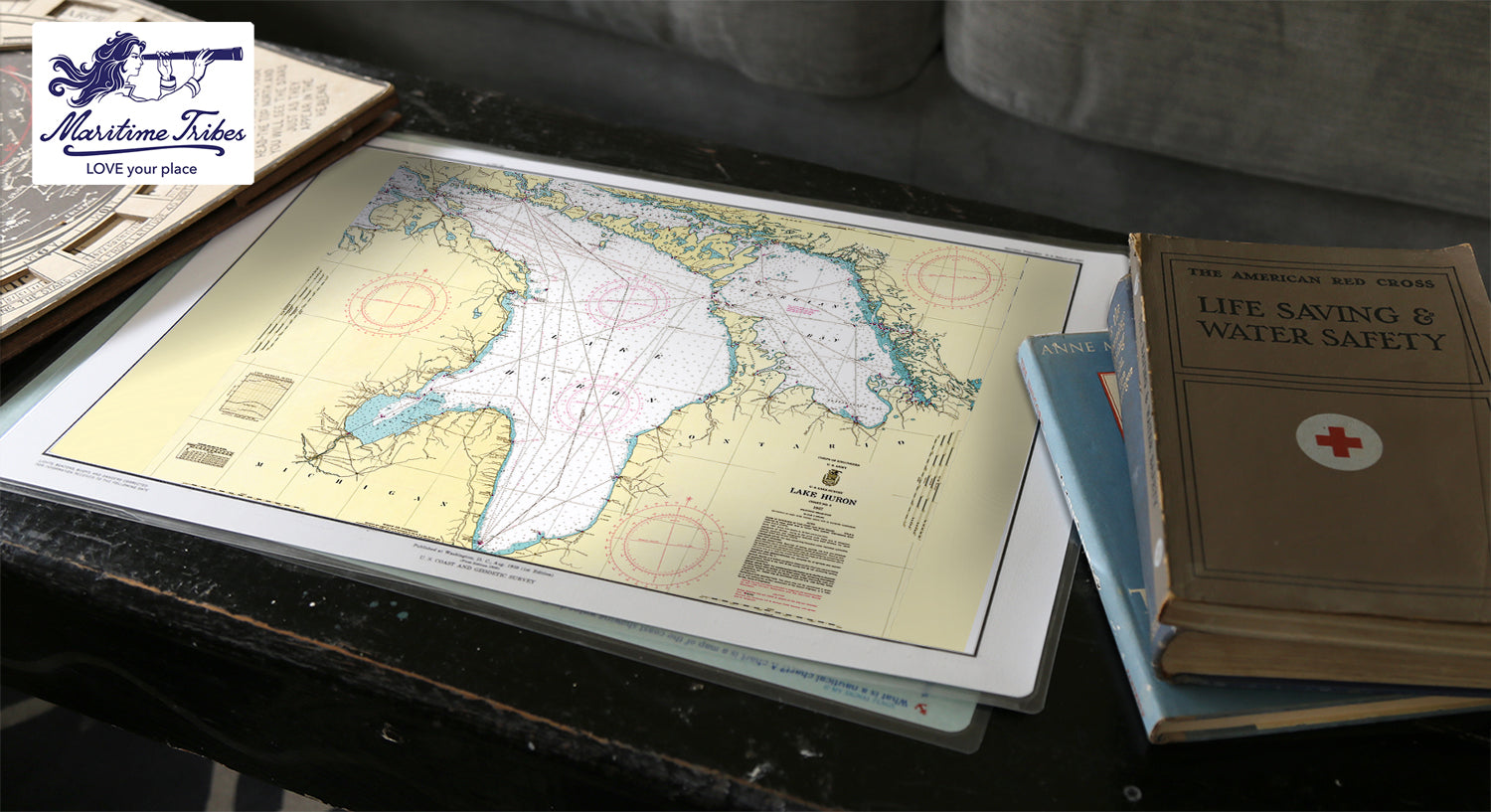 Lake Huron Chart Placemats, set of 4