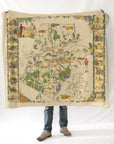 Concord, MA Vintage Pictorial Map - Made in 1929 includes things from 1635 - 1780 | Blanket