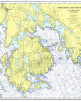 Frenchman & Blue Hill Bays, ME Nautical Chart Placemats, set of 4