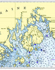 Blue Hill to Winter Harbor, ME Nautical Chart Placemats, set of 4