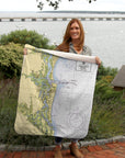 Amelia Island, FL.Nautical Chart Blanket