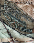 Close up of Barcelona, España church on a Vintage Map