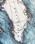 Detailed northern polar map scarf accessory close up