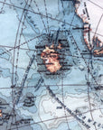 Detailed northern polar map scarf accessory close up