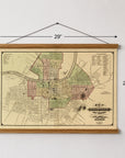 Nashville, TN Vintage Map (c. 1870) Canvas Wall Scroll