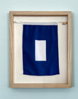 "P" Nautical Flag in Glass-Free Shadow Box Frame