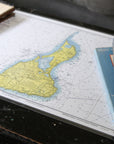 Monhegan Island to Cape Elizabeth Vintage Nautical Chart Placemats, set of 4