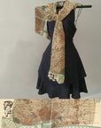 Black dress with vintage map design