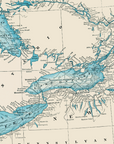 Great Lakes Vintage Map Blanket