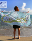 Bermuda Nautical Chart Quick Dry Towel