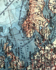 Detailed northern polar map scarf accessory close up