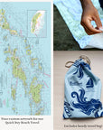 British Virgin Islands Imray Chart Sport Towel - Maritime Tribes USA