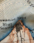 Seattle, WA Puget Sound, Vintage Map Scarf