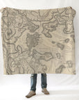 George Washington Revolutionary Campaign War Map c.1776 Blanket - Maritime Tribes USABlanket