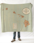 Hawaiian Islands Vintage Map Blanket - Maritime Tribes USABlanket