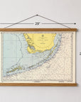 Key West to Key Largo (All the Florida Keys) Chart Fabric Scroll - Maritime Tribes USAScroll