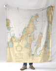 Leelanau PeninsulaNautical Chart Blanket - Maritime Tribes USABlanket