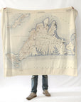 Martha's Vineyard Antique Map Blanket - Maritime Tribes USABlanket