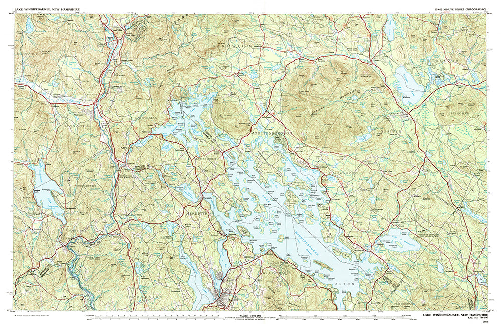 Lake Winnipesaukee Topo Map Placemats, set of 4