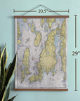 Newport, RI & Jamestown Vintage Nautical Chart Canvas Wall Scroll | Narragansett Bay Wall Art - Maritime Tribes USAScroll