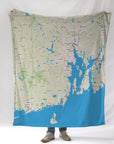 Rhode Island, Newport, RI Road Map Blanket - Maritime Tribes USABlanket