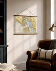 San Francisco Bay Nautical Chart Canvas Wall Scroll - Maritime Tribes USAScroll